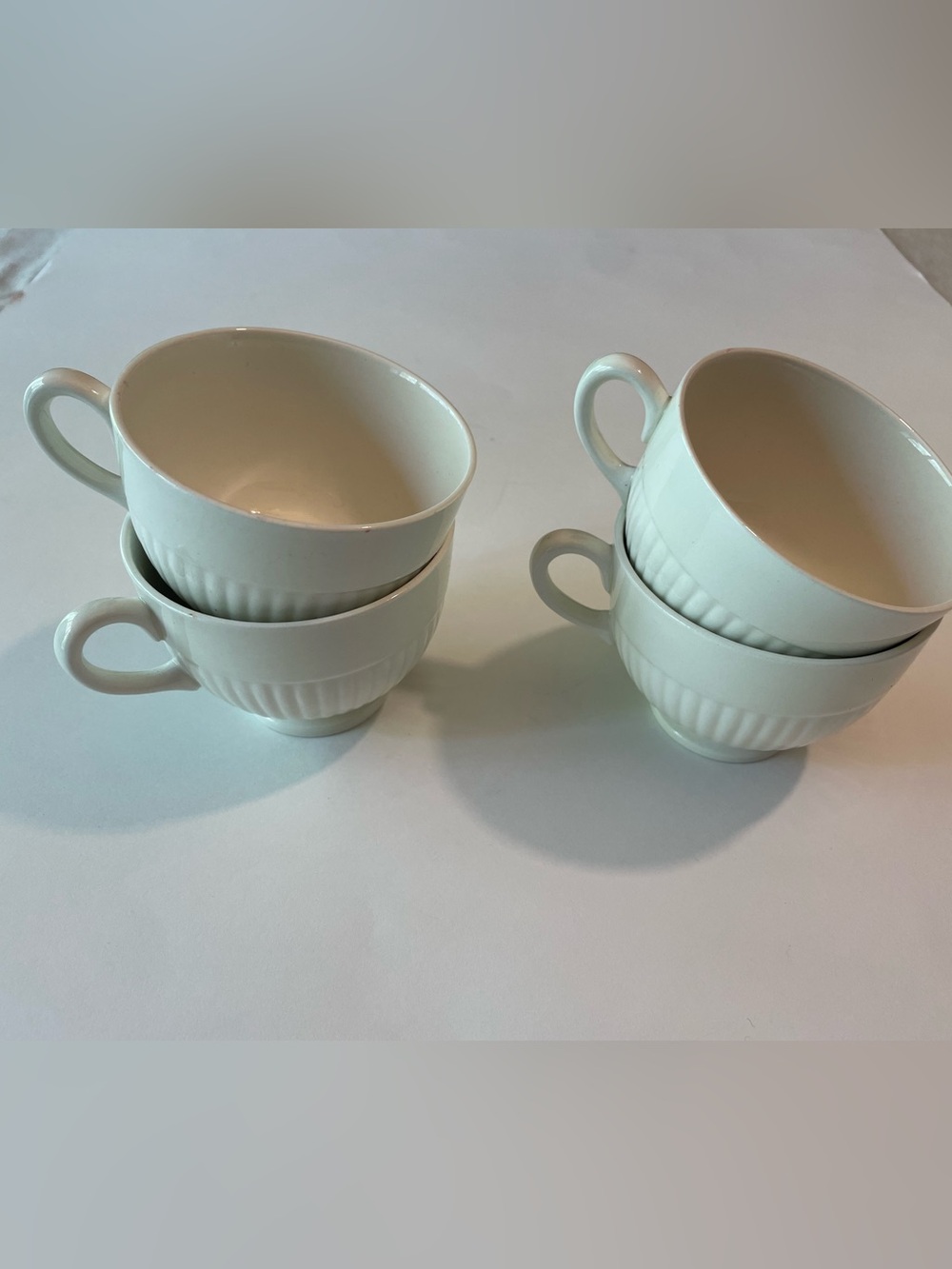 Wedgwood Classic Ivory Ceramic Teacup Set - 4pc